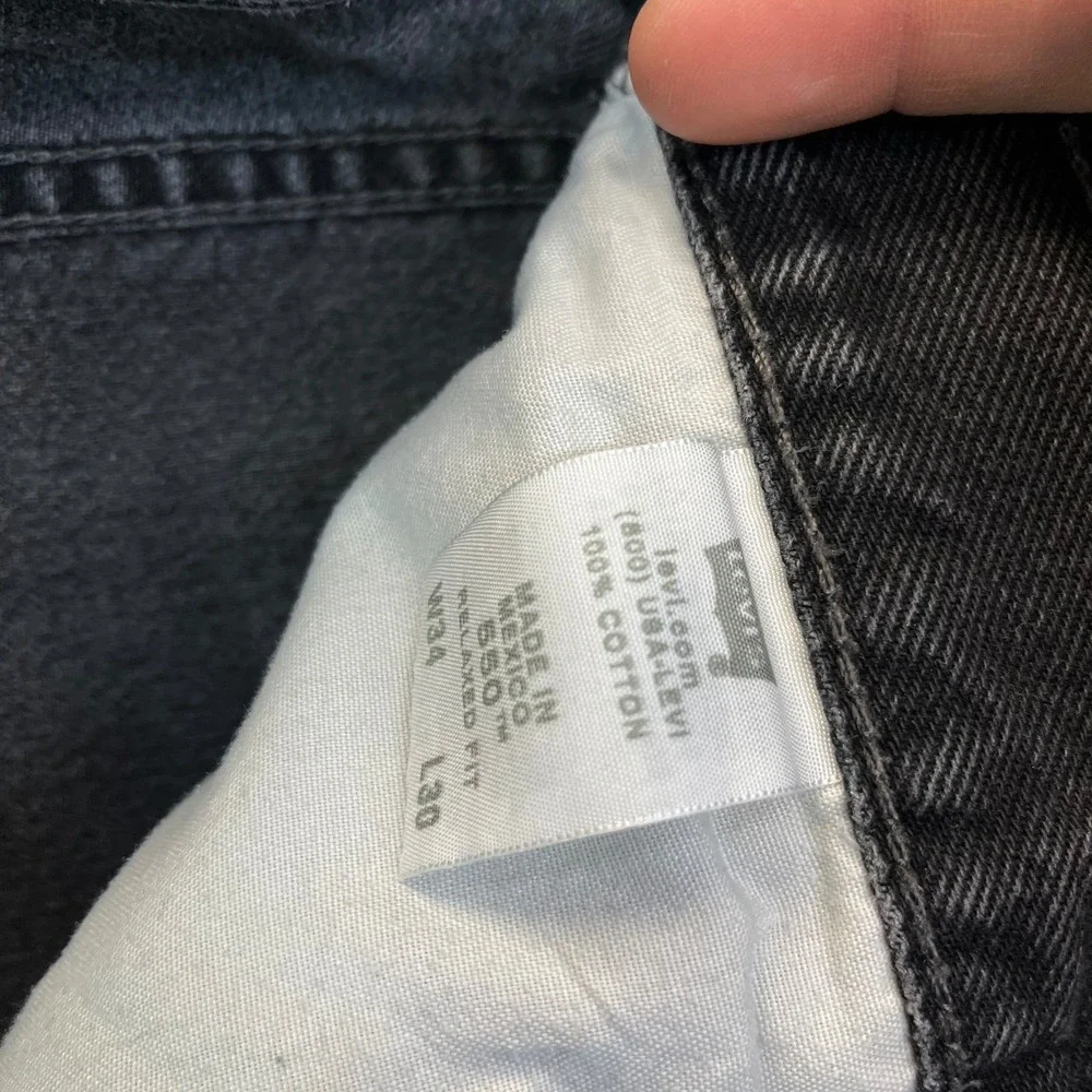 VTG Levi's 550 Relaxed Fit Jeans Men's Black Denim Distressed Straight - 34X30